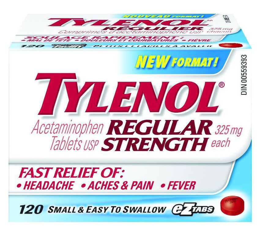 TYLENOL EZ TABS REG STRENGTH 120'S - Queensborough Community Pharmacy