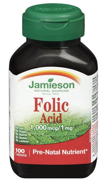 JAMIESON FOLIC ACID 1MG 100'S - Queensborough Community Pharmacy