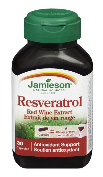 JAMIESON RESVERATROL RED WINE EXTRACT 30'S - Queensborough Community Pharmacy