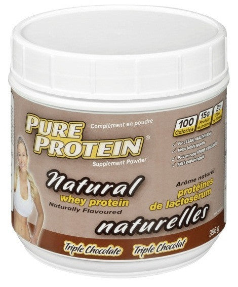 PURE PROTEIN NATURAL WHEY PROTEIN TRIPLE CHOCOLATE 396G - Queensborough Community Pharmacy