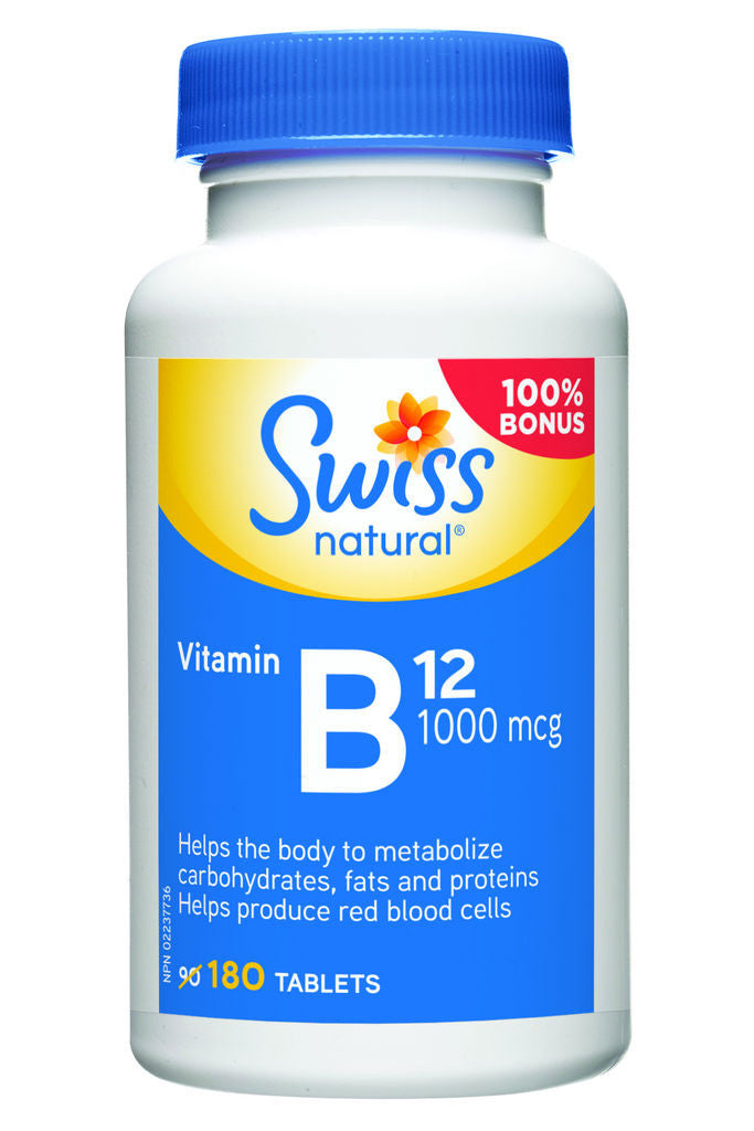 SWISS VIT B12 1000MCG TABS 180'S - Queensborough Community Pharmacy