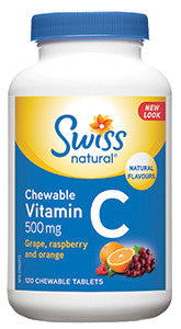 SWISS VIT C 500MG CHEW TAB ASSORTED120'S - Queensborough Community Pharmacy