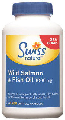 SALM WLD&FISH OIL 1000MG GLCAP BONUS 200'S - Queensborough Community Pharmacy