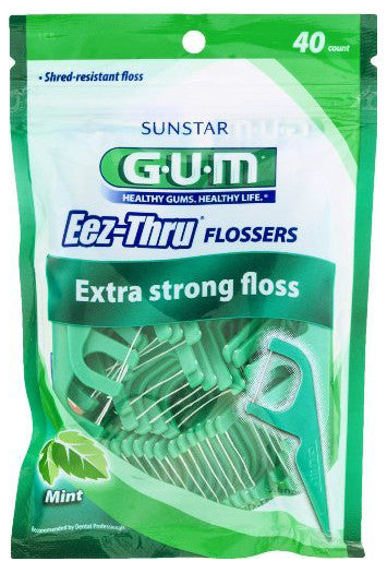 GUM EEZ-THRU FLOSSERS 40CT 1'S - Queensborough Community Pharmacy