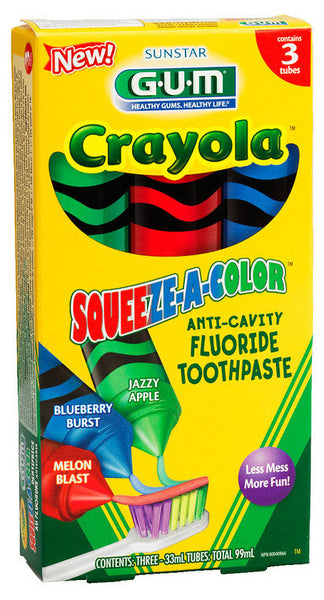 GUM CRAYOLA SQZ-A-COLOR T/PST #4052R TOOTHPASTE 3X33ML - Queensborough Community Pharmacy