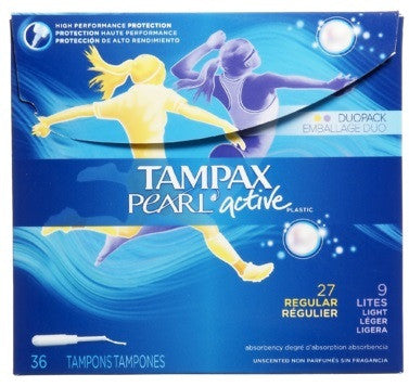 TAMPAX PEARL ACTIVE TAMPONS LITES/RGLR UNSCNTD DUOPK 2X 36'S - Queensborough Community Pharmacy