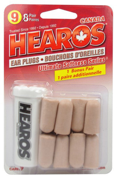 EAR PLUGS HEAROS SOFT ORNG W/CS 8'S - Queensborough Community Pharmacy