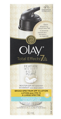 OLAY TOTAL EFFECTS 7-IN-1 SPF15 FEATHER SPECTRUM FRAGRANCE FREE 50ML - Queensborough Community Pharmacy
