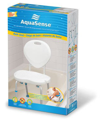 AMG AQUASENSE BATH SEAT W/BACK 1'S - Queensborough Community Pharmacy