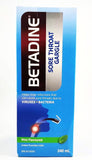 Betadine sore throat gargle : helps treat infections that can cause sore throats due to viruses/bacteria.