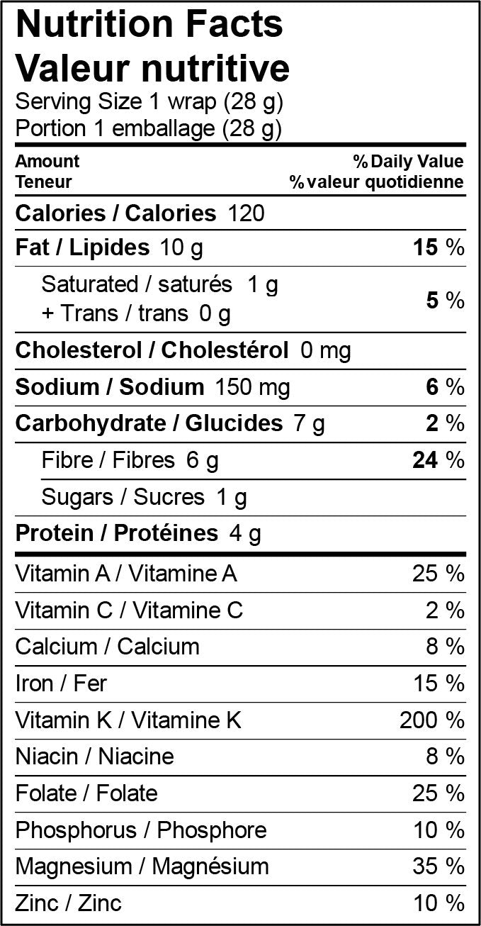 LIVE FOODS SUPER FOODS GREEN WRAP 4/PKG 112G
