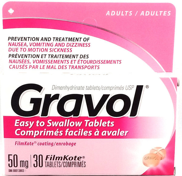 GRAVOL TABS 50MG 30'S - Queensborough Community Pharmacy