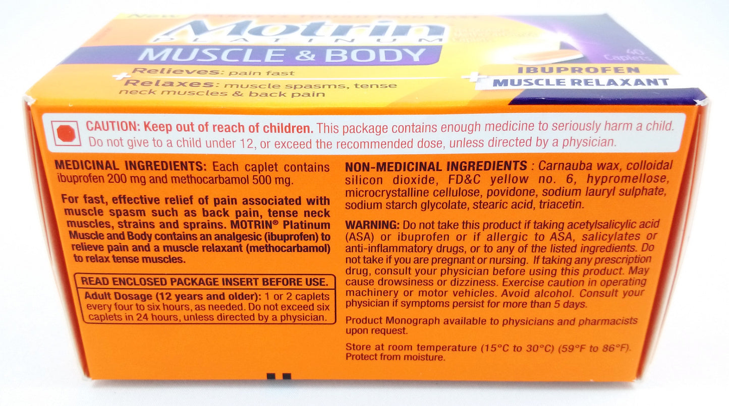 MOTRIN PLATINUM MUSCLE & BODY 40'S - Queensborough Community Pharmacy - 2
