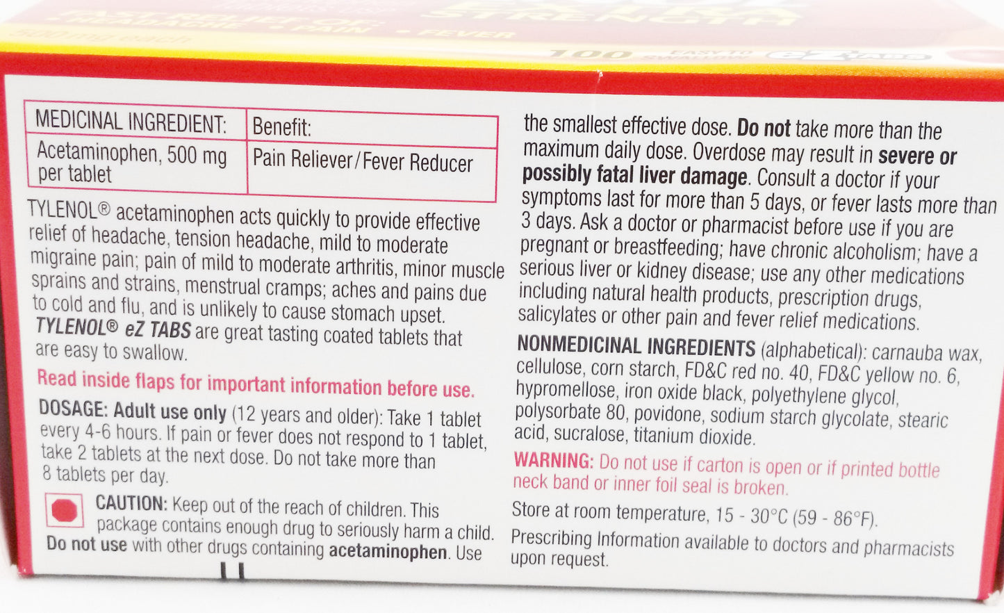 TYLENOL TABS X-STR 100'S - Queensborough Community Pharmacy - 2