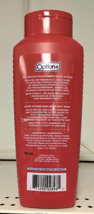 OPTION+ SPORTS INTENSE MENS BODY WASH