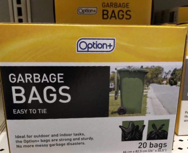 OPTION+ BAGS GARBAGE BLACK
