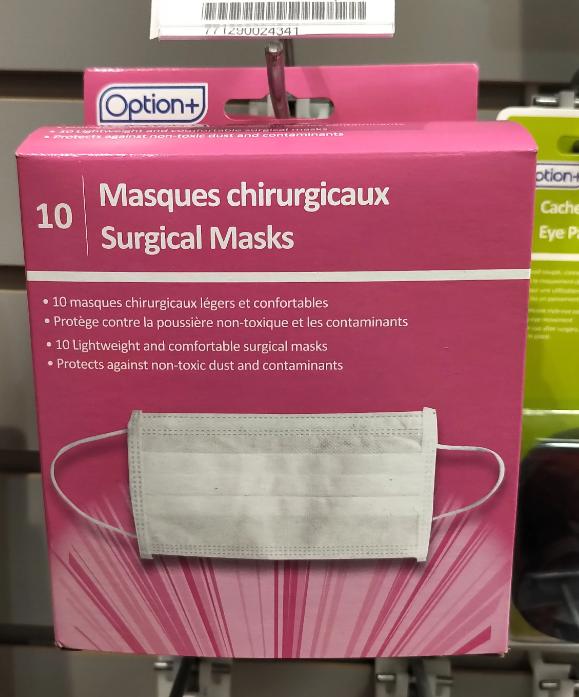 OPTION+ SURGICAL MASKS 10'S