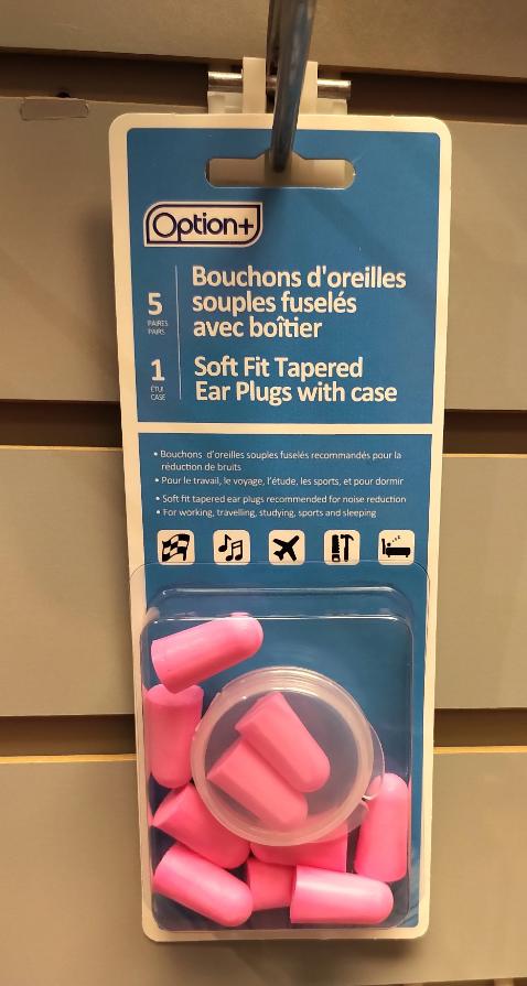 OPTION+ EAR PLUG SOFT FOAM WCASE 10