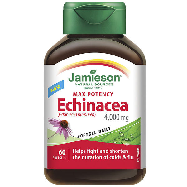 JAMIESON ECHINACEA 4000MG SOFT GEL CAPS 60'S - Queensborough Community Pharmacy