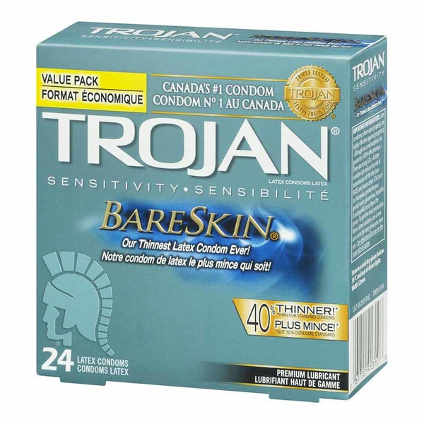 TROJAN BARESKIN CONDOM 24'S - Queensborough Community Pharmacy