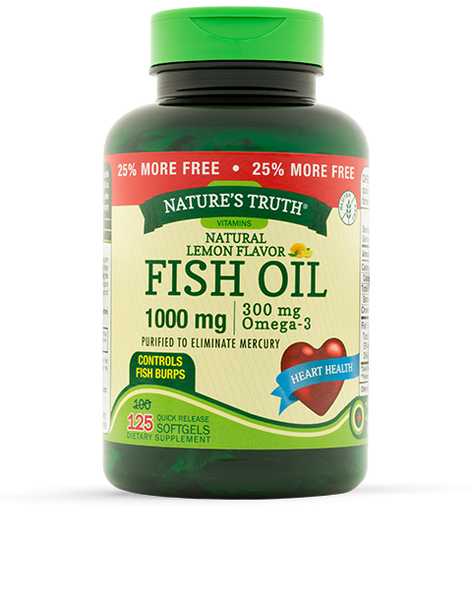 NATURE'S TRUTH FISH OIL 1000MG LEMON FLAV S/GEL125