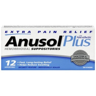 ANUSOL PLUS SUPP 12'S
