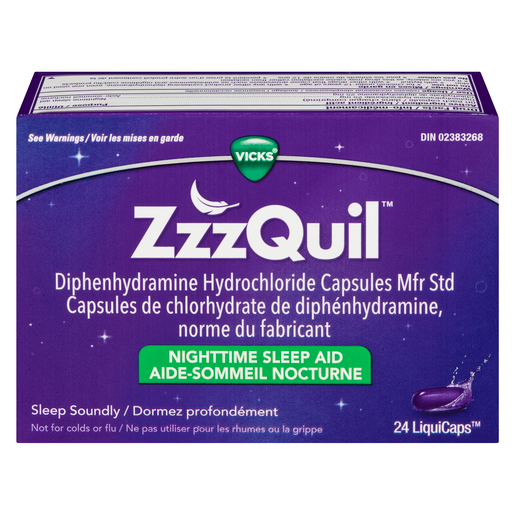ZzzQuil Nighttime Sleep-Aid LiquiCaps, 24 Count
