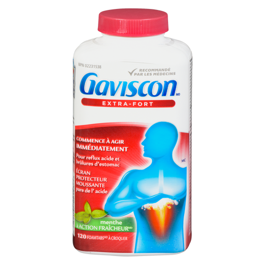 Gaviscon Extra Strength Peppermint with Cooling Action Chewable Tablets, 120 Count