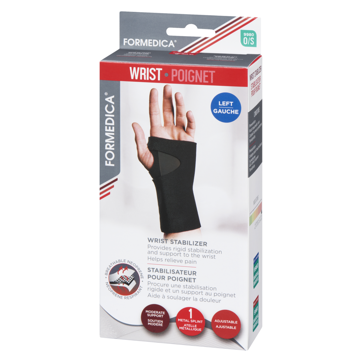 Formedica Wrist Stabilizer, Left, One Size, Black