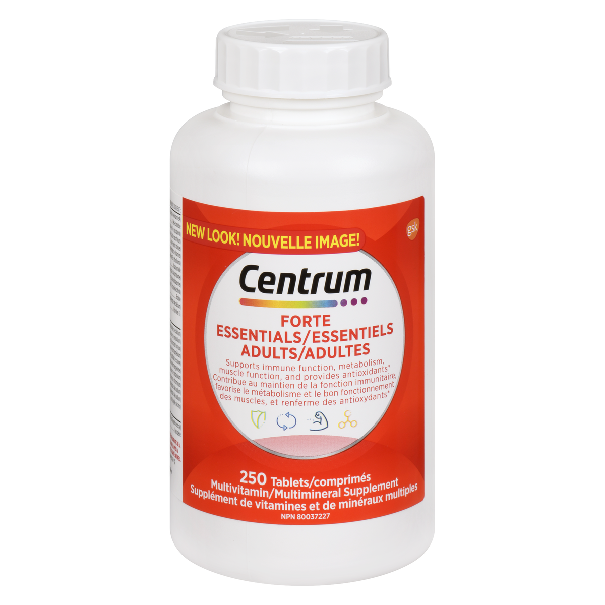 Centrum Forte Essentials Adult Multivitamin & Multimineral Tablets, 250 Tablets