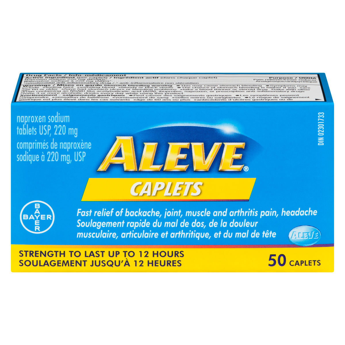 Aleve Naproxen Sodium 220 mg Caplets, 50 Count