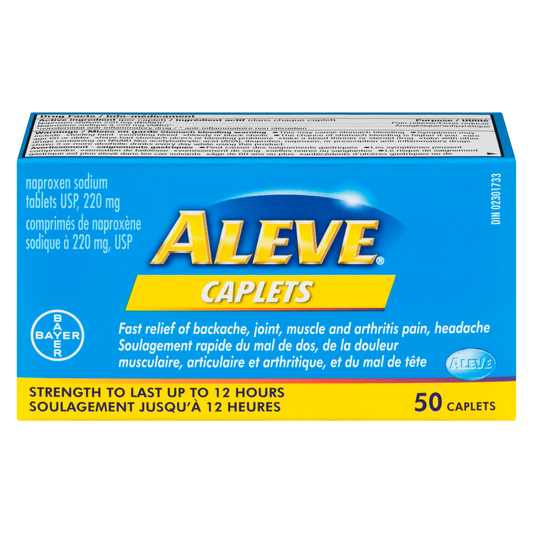 Aleve Naproxen Sodium 220 mg Caplets, 50 Count