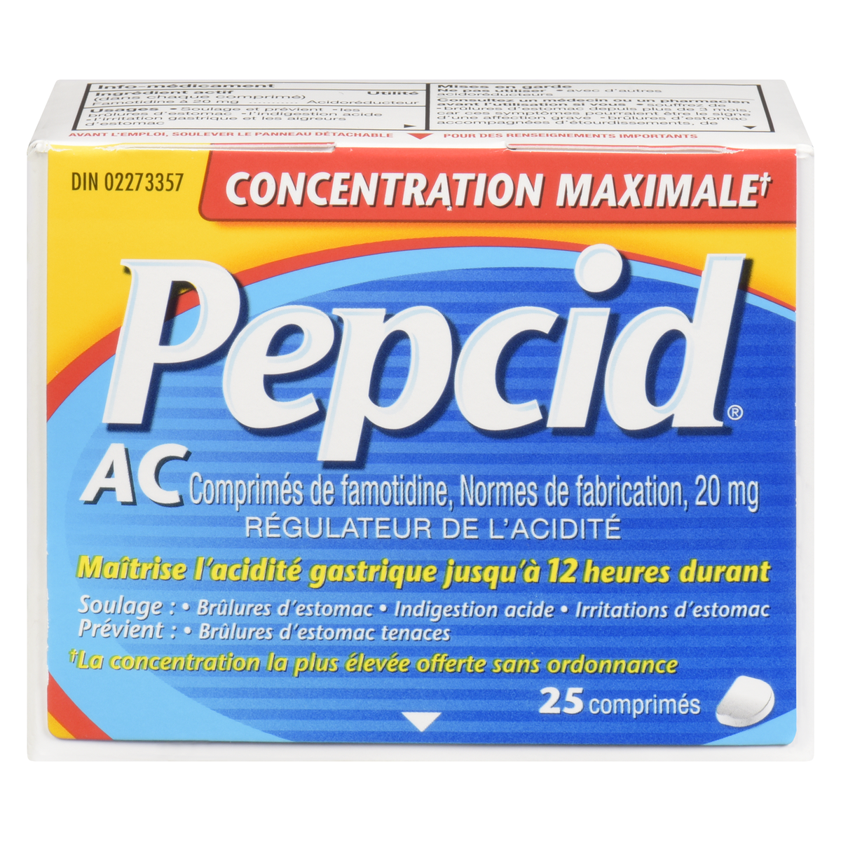 Pepcid AC Maximum Strength Acid Controller Tablets, 20 mg, 25 Tablets