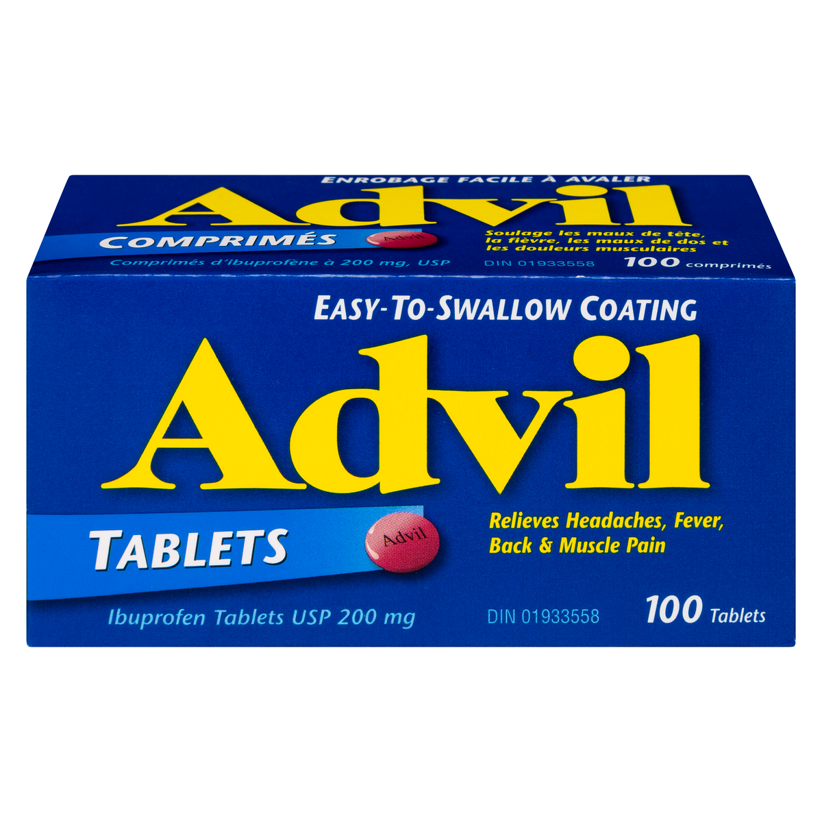 Advil Regular Strength Ibuprofen Tablets 200 mg, 100 Tablets