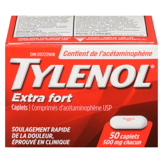 TYLENOL Extra Strength Acetaminophen 500 mg Caplets, 50 Count