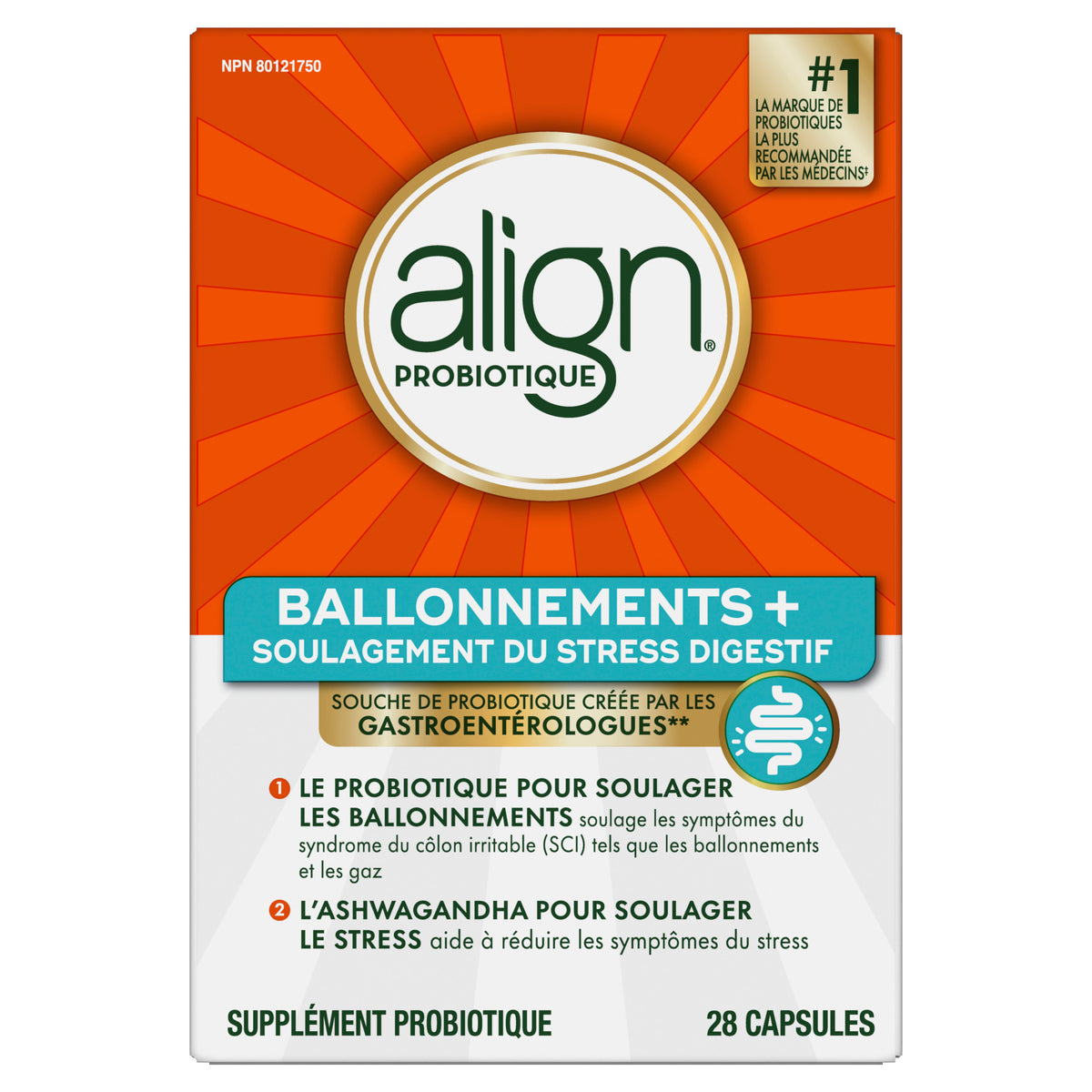 Align Probiotic Bloating + Digestive Stress Relief Capsules, 28 Capsules