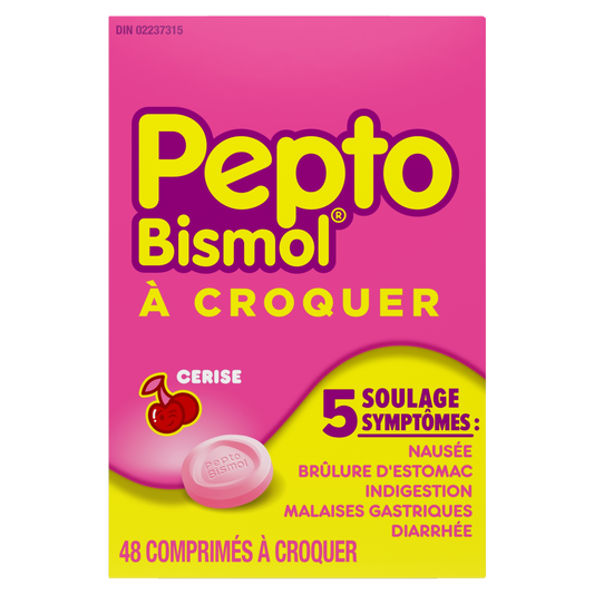 Pepto Bismol Chewable Tablets, Cherry Flavour, 48 Tablets