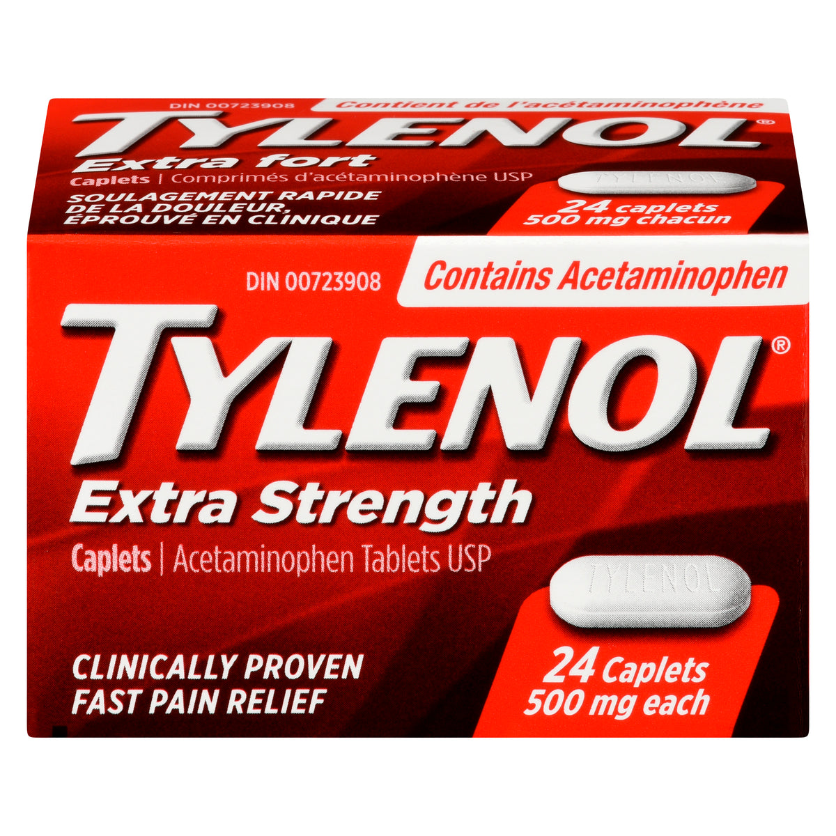 Tylenol Extra Strength Acetaminophen 500 mg Caplets, 24 Count