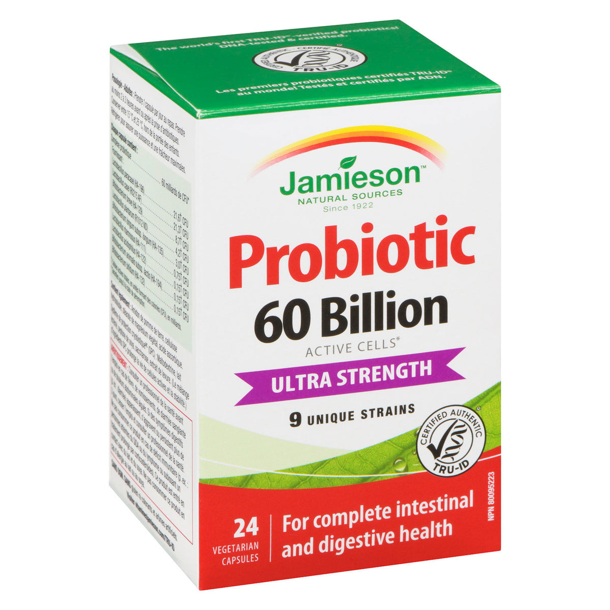 Jamieson Probiotic 60 Billion CFU Ultra Strength Vegetarian Capsules, 24 Capsules