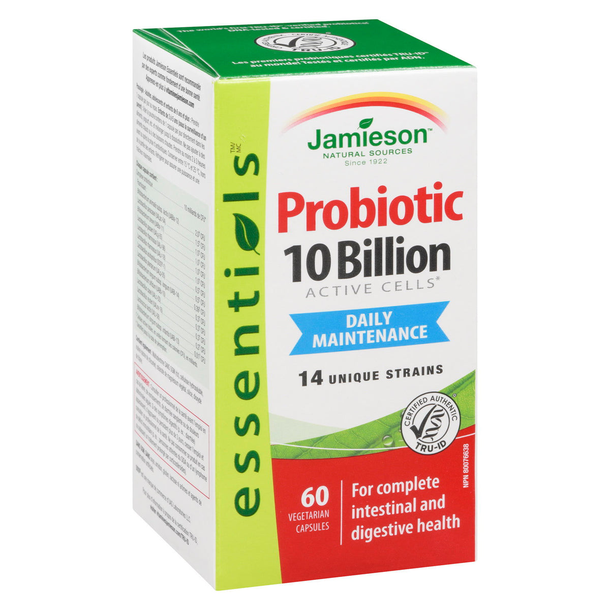 Jamieson Probiotic 10 Billion CFU Vegetarian Capsules, 60 Capsules