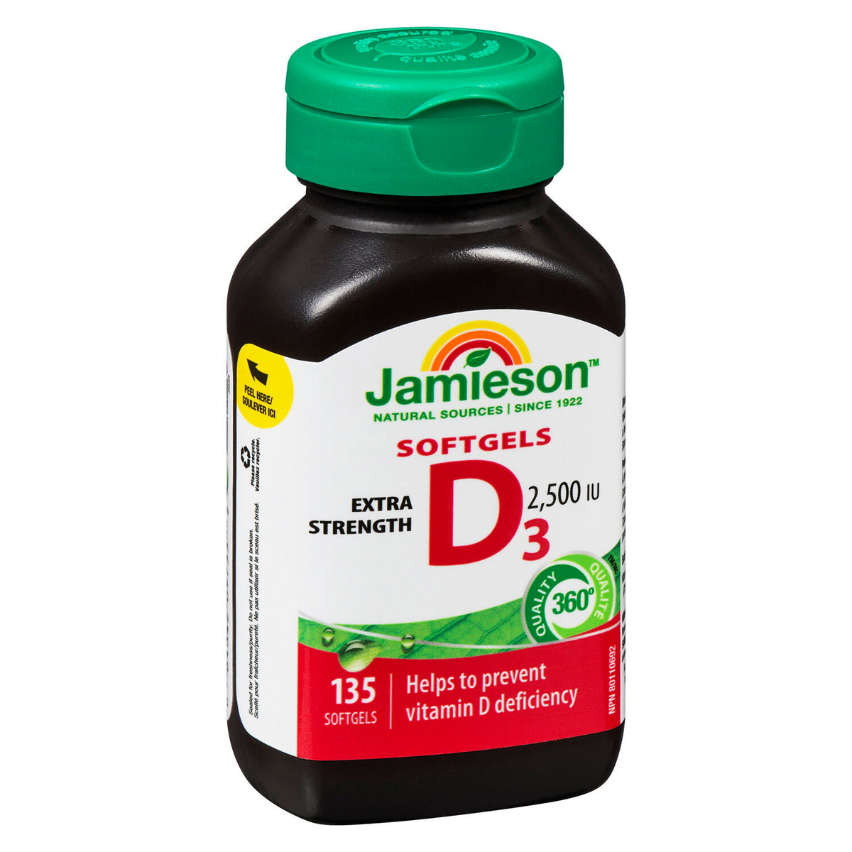 Jamieson Vitamin D3 2,500 IU Softgels, 135 Softgels