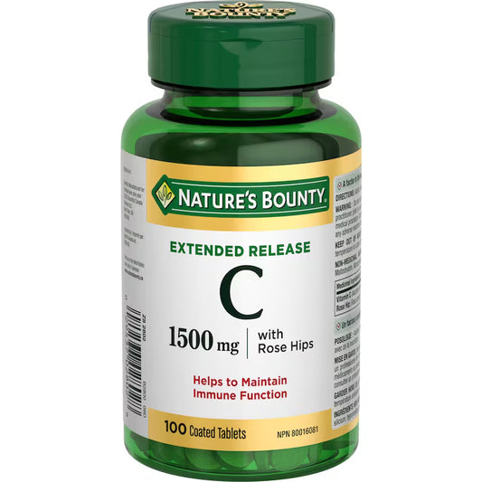 Nature's Bounty Vitamin C 1500 mg with Rose Hips Extended Release Tablets, 100 Tablets