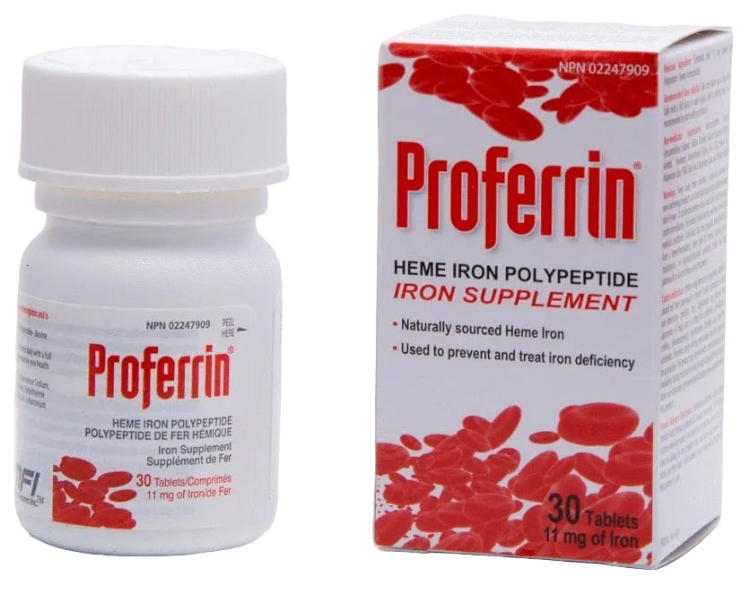 Proferrin Heme Iron Polypeptide 11 mg Tablets, 30 Count