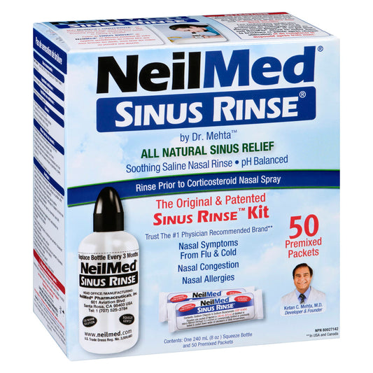 NeilMed Sinus Rinse Kit with 50 Premixed Packets