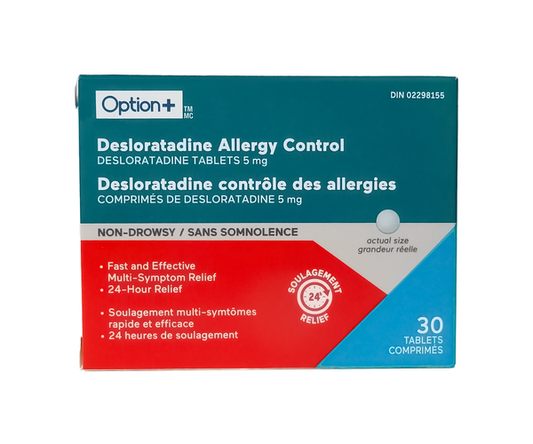 Option+ Desloratadine Allergy Control 5 mg Tablets, 30 Tablets