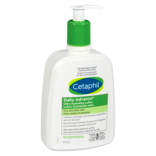 Cetaphil Daily Advance Ultra Hydrating Body Lotion for Dry & Sensitive Skin, 473 mL