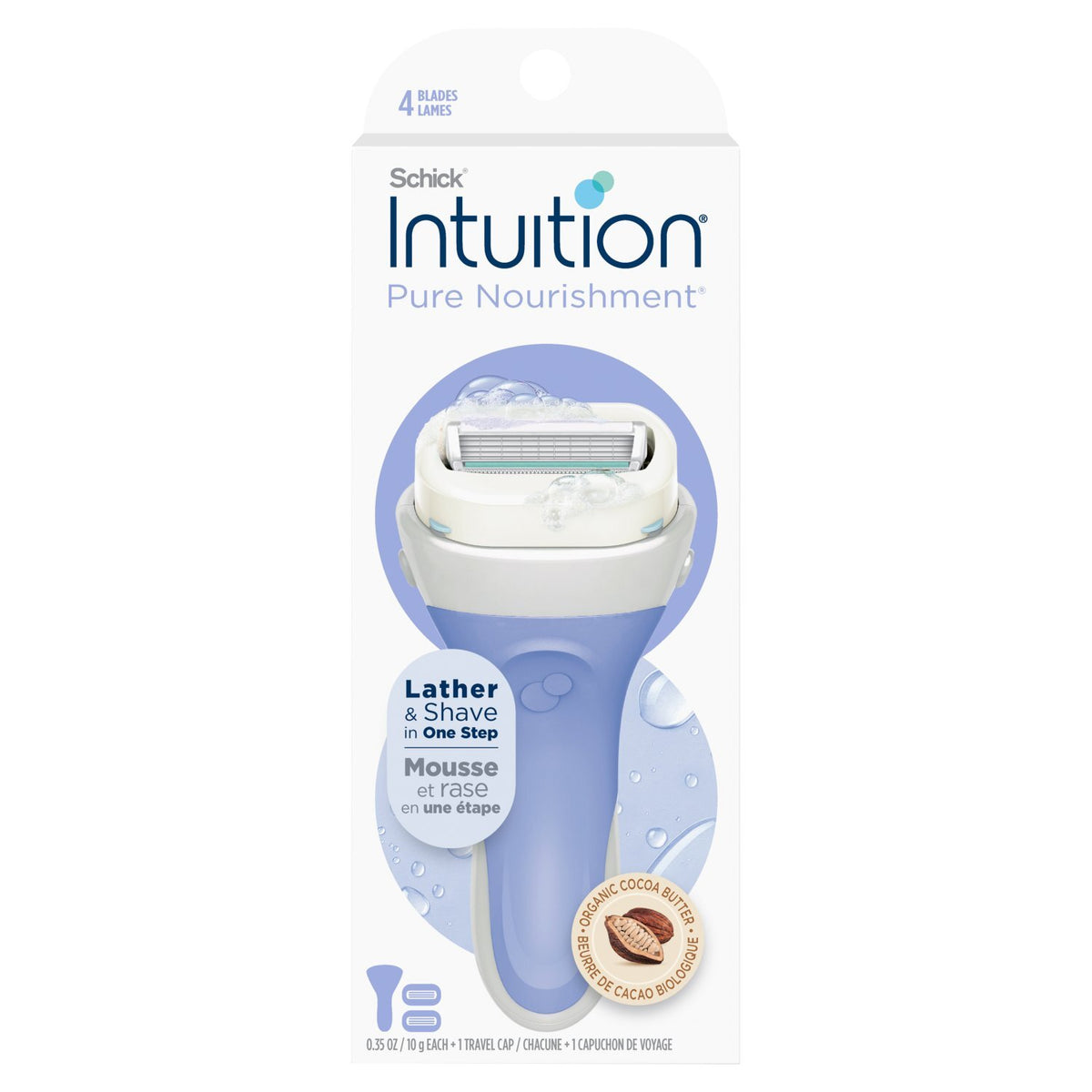 Schick Intuition Pure Nourishment Razor Kit with 2 Cartridges