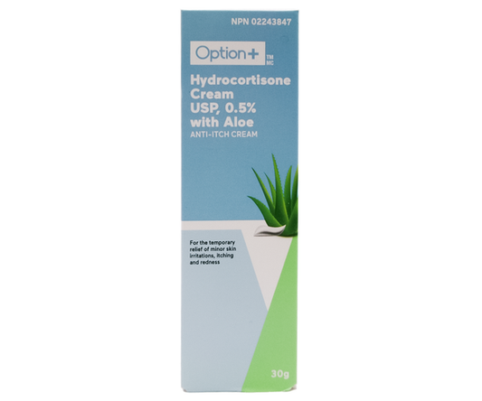 Option+ Hydrocortisone Cream USP 0.5% with Aloe, 30 g