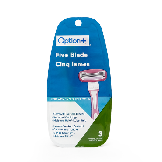 Option+ Aqua Disposable Razors, 3 Count
