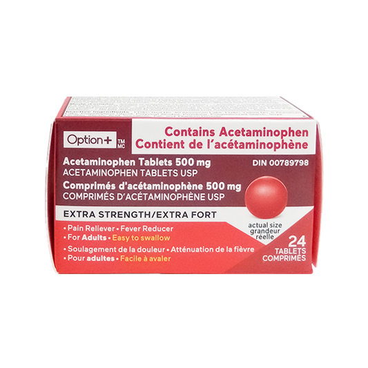 Option+ Extra Strength Acetaminophen Easy-to-Swallow Tablets 500 mg, 24 Tablets